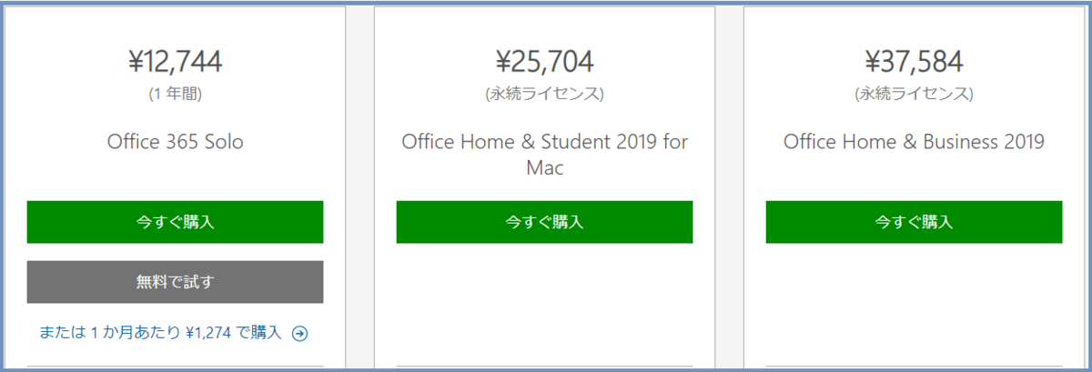 microsoft office for mac excelとwordだけ欲しい